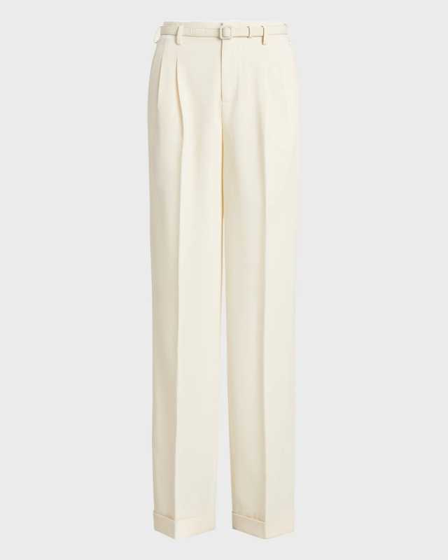 Stamford Straight-Leg Belted Pants